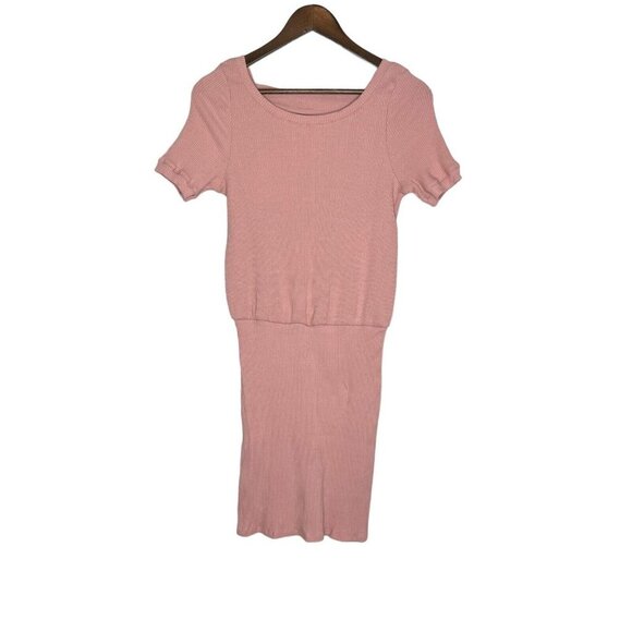 FP Free People Beach Pink Happy Hour Ribbed Mini Dress Size Medium - Picture 1 of 8